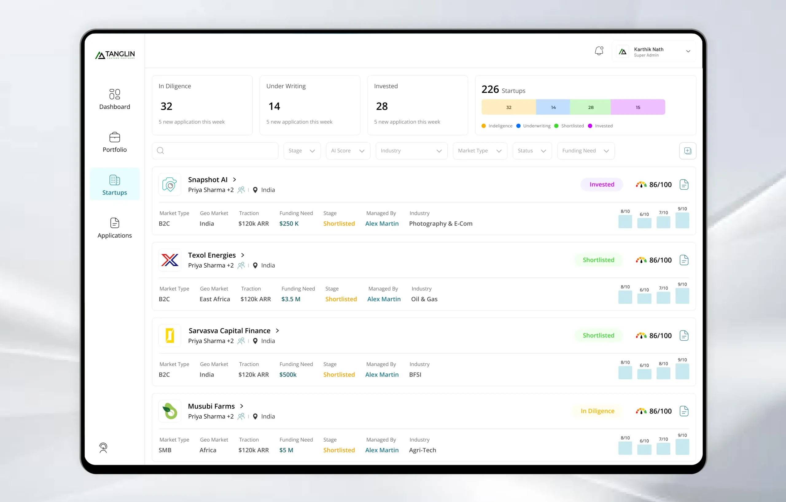 Venture Capital CRM & Deal Flow Platform