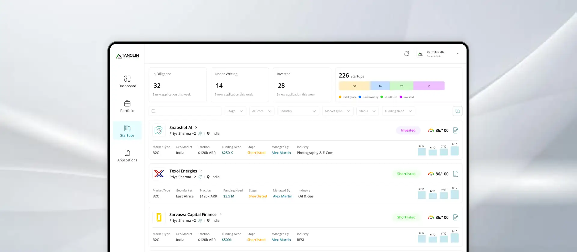 Venture Capital CRM & Deal Flow Platform