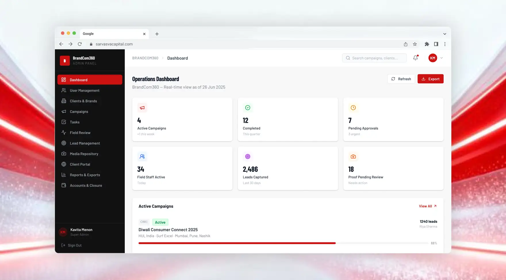 Marketing Operations & Field Team Management Platform